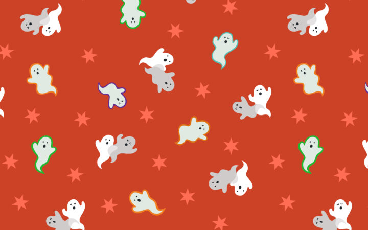 Lewis & Irene Castle Spooky Ghosts Orange