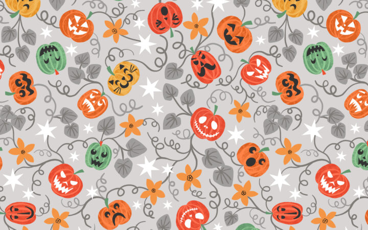 Lewis & Irene Castle Spooky Pumpkins Grey