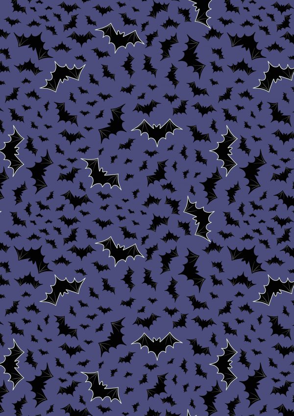 Lewis & Irene Fabrics Castle Spooky Bats on Purple