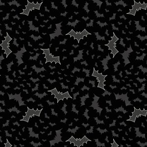 Lewis & Irene Fabrics Castle Spooky Bats on Black