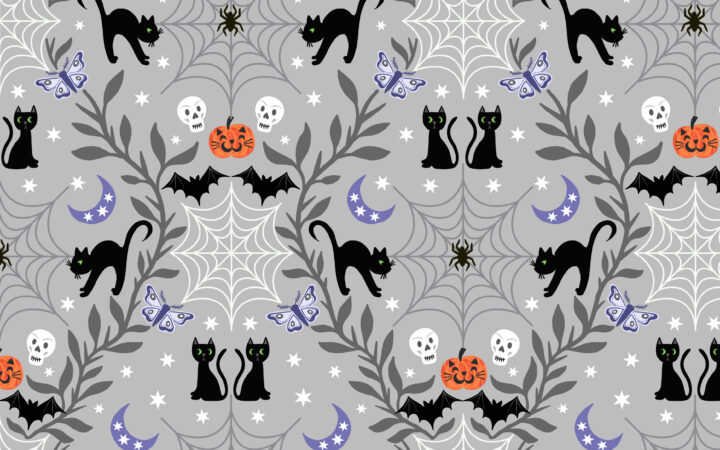 Lewis & Irene Castle Spooky Cats Pale Grey