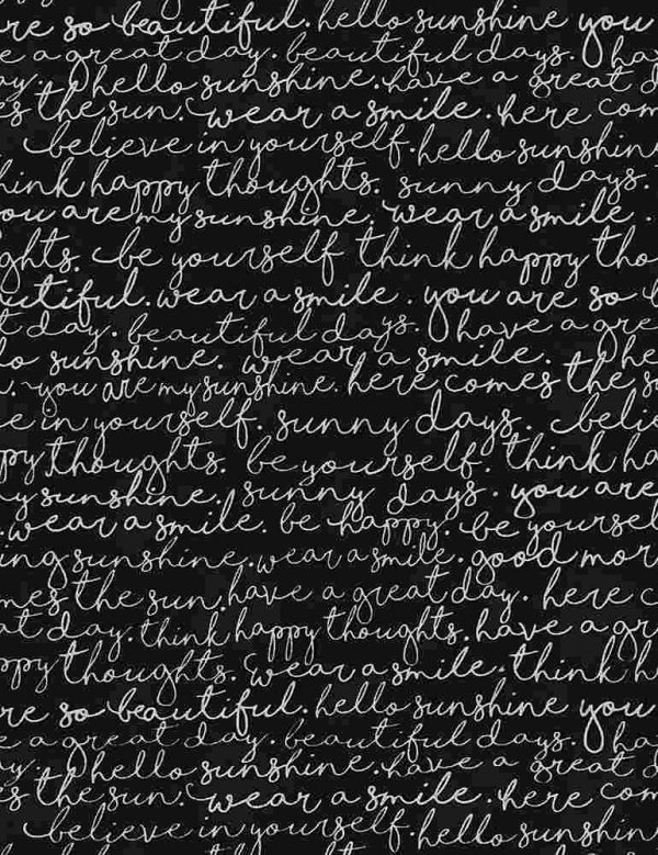 Timeless Treasures Fabric You Are My Sunshine Black Script