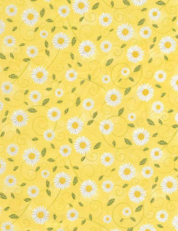 Timeless Treasures Fabric You Are My Sunshine Yellow Daisy