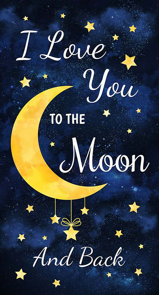 Timeless Treasures Fabrics Love You To The Moon Quilt Panel
