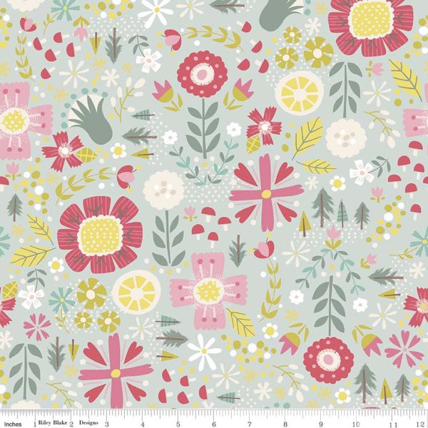 Riley Blake Fabrics Goldilocks Floral on Teal