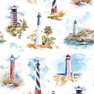 Hoffman Fabrics Shoreline Scenic Lighthouses