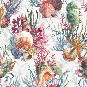 Hoffman Fabrics Shoreline Seahorse