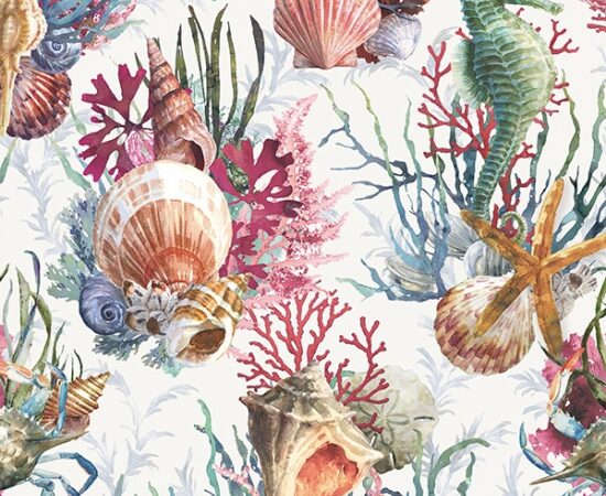 Hoffman Fabrics Shoreline Seahorse