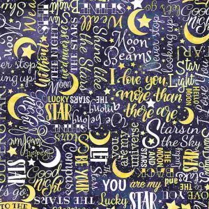 Timeless Treasures Fabrics Love You to the Moon Text