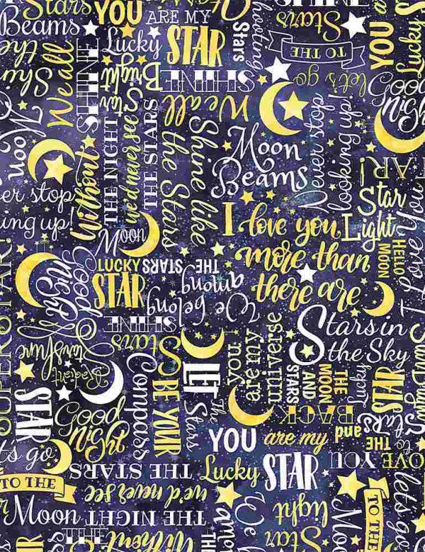 Timeless Treasures Fabrics Love You to the Moon Text