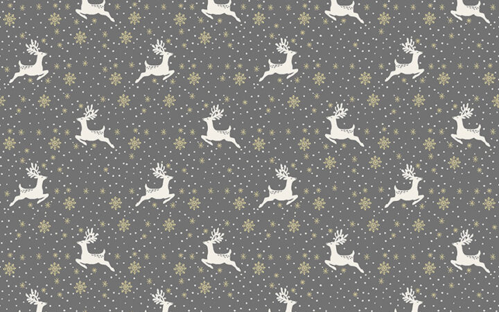 Makower Scandi Christmas Reindeer Grey