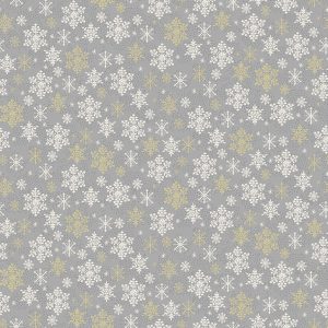Makower Fabrics Scandi Christmas Snowflakes on Grey