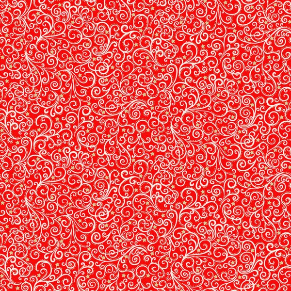 Makower Fabrics Scandi Christmas Festive Scroll on Red