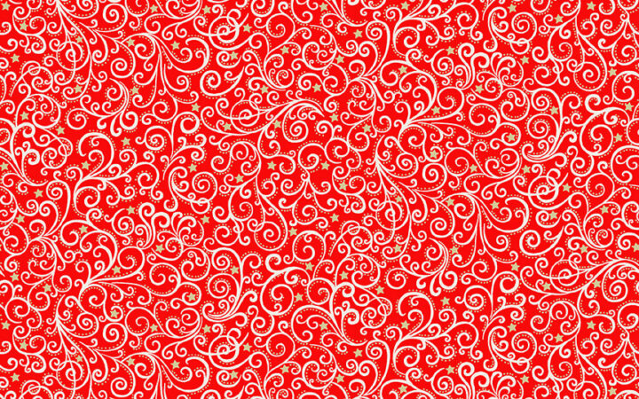 Makower Scandi Christmas Scroll Red