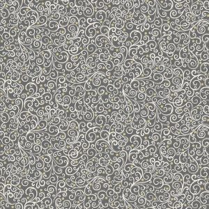 Makower Fabrics Scandi Christmas Festive Scroll on Grey