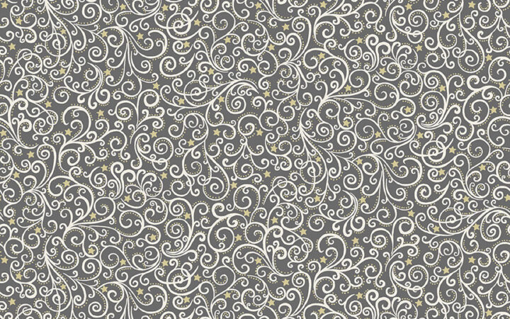 Makower Scandi Christmas Scroll Grey