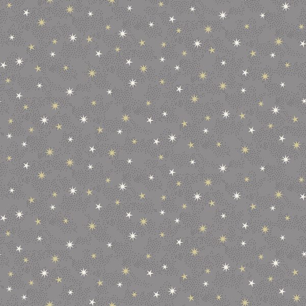 Makower Fabrics Scandi Christmas Stars on Grey