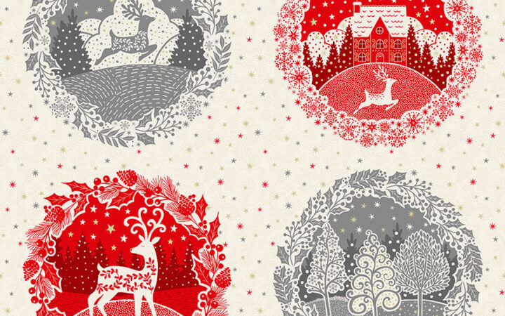 Makower Scandi Christmas Circle Panel