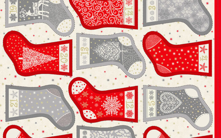 Makower Scandi Christmas Mini Stockings Advent Panel