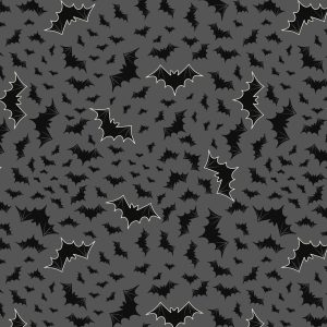 Lewis & Irene Fabrics Castle Spooky Bats on Grey