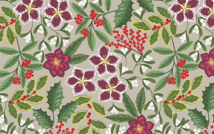 Lewis & Irene Noel Linen Festive Floral