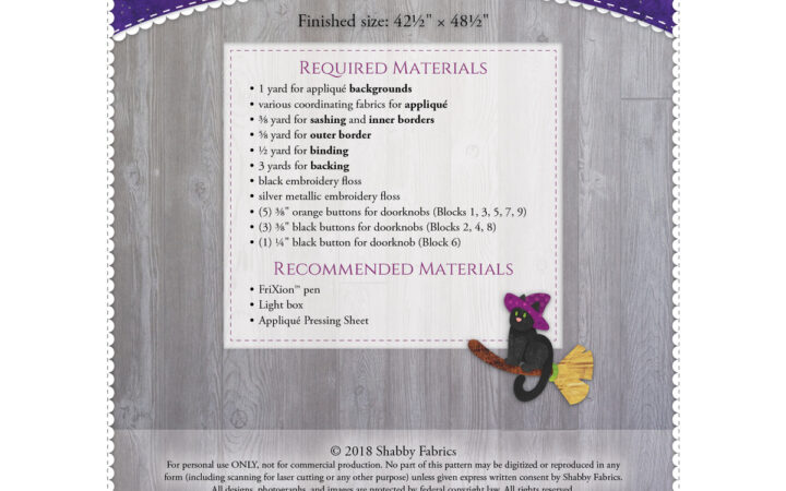 Shabby Fabrics Trick or Treat Pattern