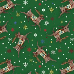 Benartex Fabrics A Quilter's Christmas Reindeer green