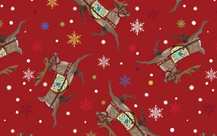 Benartex A Quilter’s Christmas Reindeer Red