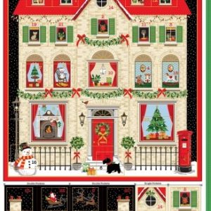 Makower Fabrics Christmas House Advent Calendar Panel