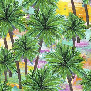 3 Wishes Fabrics Seas the Day Tropical Palm Trees
