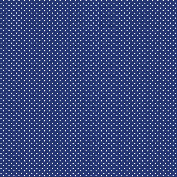 Makower Fabrics Spot On White on Navy Blue