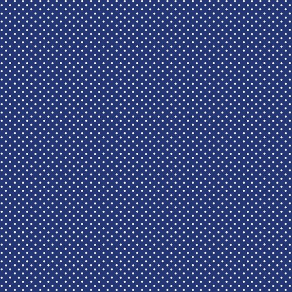 Makower Fabrics Spot On White on Navy Blue