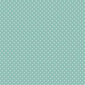 Makower Fabrics Spot On White on Teal