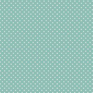 Makower Fabrics Spot On White on Teal