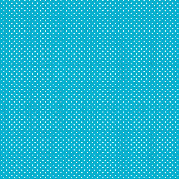 Makower Fabrics Spot On White on Turquoise
