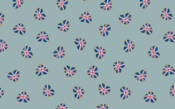 Lewis & Irene Coronation Day Heart Flags Blue