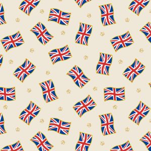 Lewis & Irene Fabrics Coronation Day Union Jack Flag with Gold Metallic