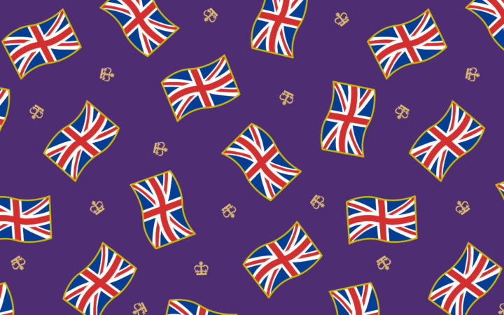 Lewis & Irene Coronation Day Flags Purple