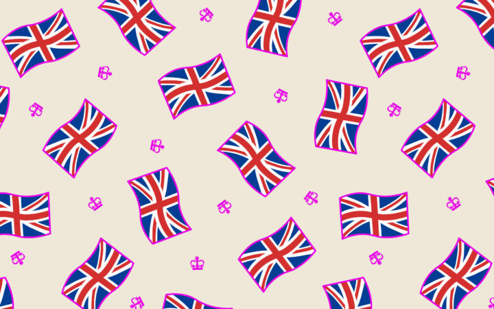 Lewis & Irene Coronation Day Flags Purple