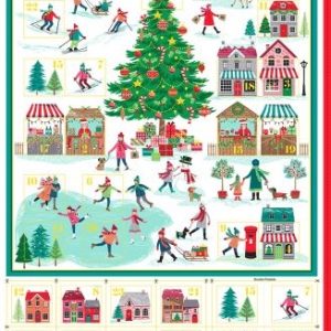 Makower Fabrics Skaters Christmas Advent Panel