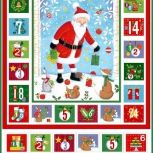 Makower Fabrics Merry Santa Christmas Advent Panel