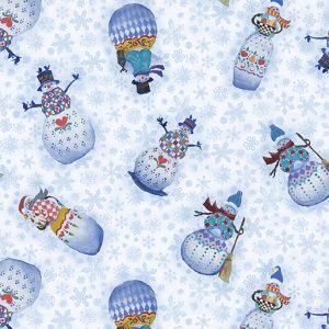 Benartex Fabrics A Quilter's Christmas snowmen wearing quilted jackets
