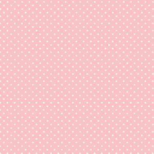 Makower Fabrics Spot On White on Baby Pink