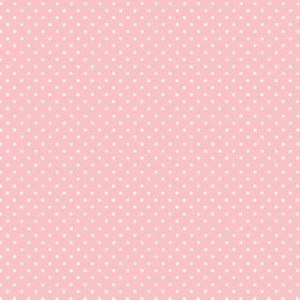 Makower Fabrics Spot On White on Baby Pink