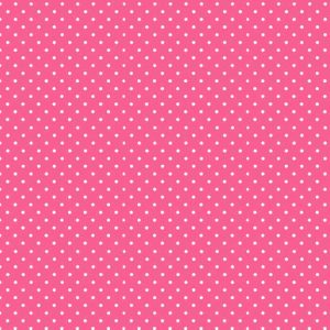 Makower Fabrics Spot On White on Candy Pink