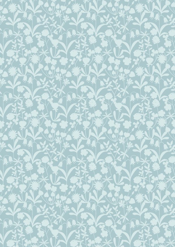 Lewis & Irene Fabrics Bluebell Wood Reloved Nighttime Floral Silhouette