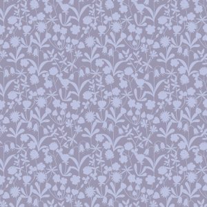 Lewis & Irene Fabrics Bluebell Wood Reloved Lavender Floral Silhouette