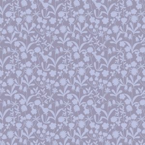 Lewis & Irene Fabrics Bluebell Wood Reloved Lavender Floral Silhouette