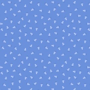 Lewis & Irene Fabrics Bluebell Wood Reloved Scattered Bluebells on Blue