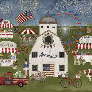 3 Wishes Fabric Hometown America Large Quilt Panel
